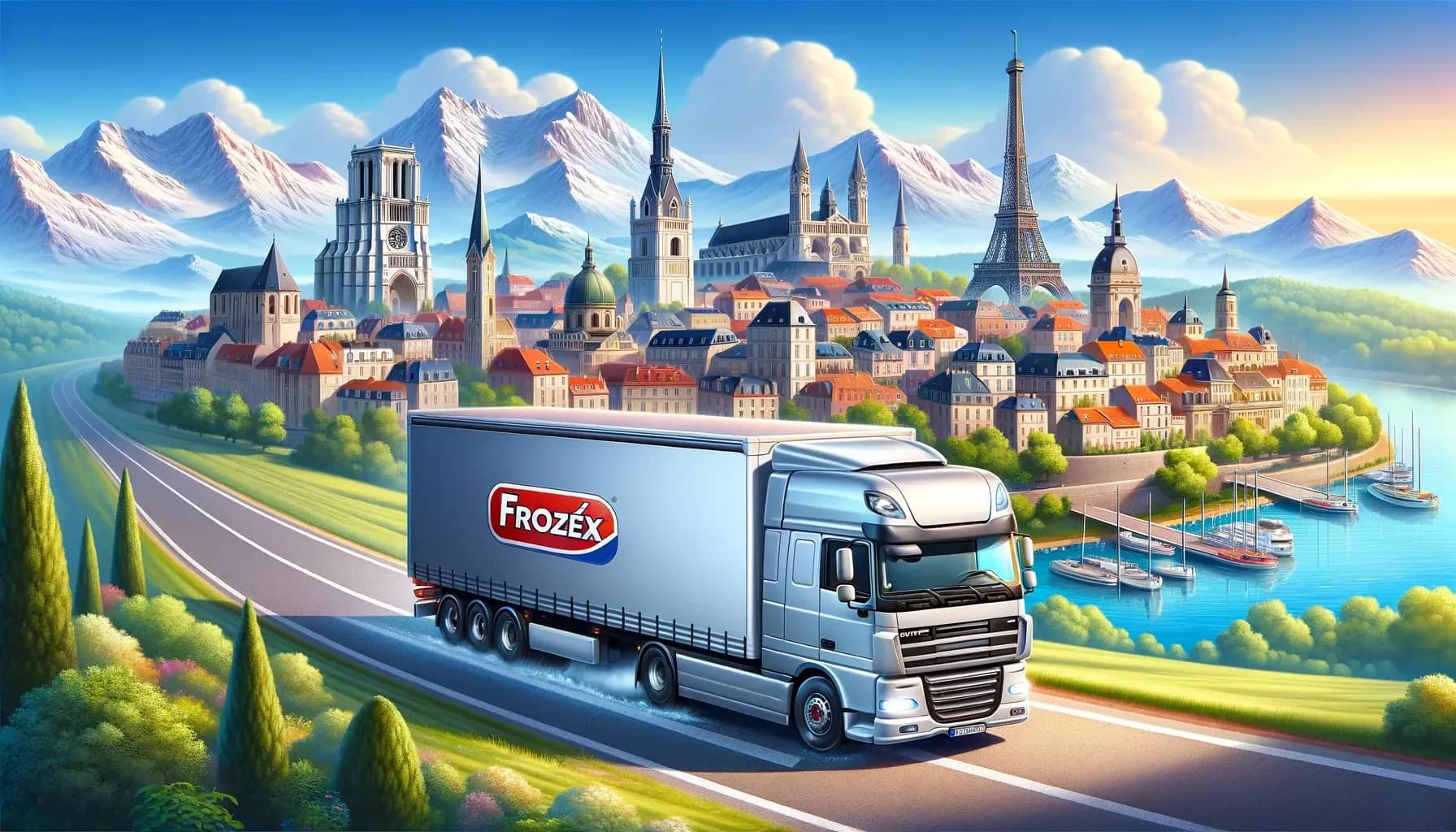Bus Frozex podczas załadunku przeprowadzki we Francji