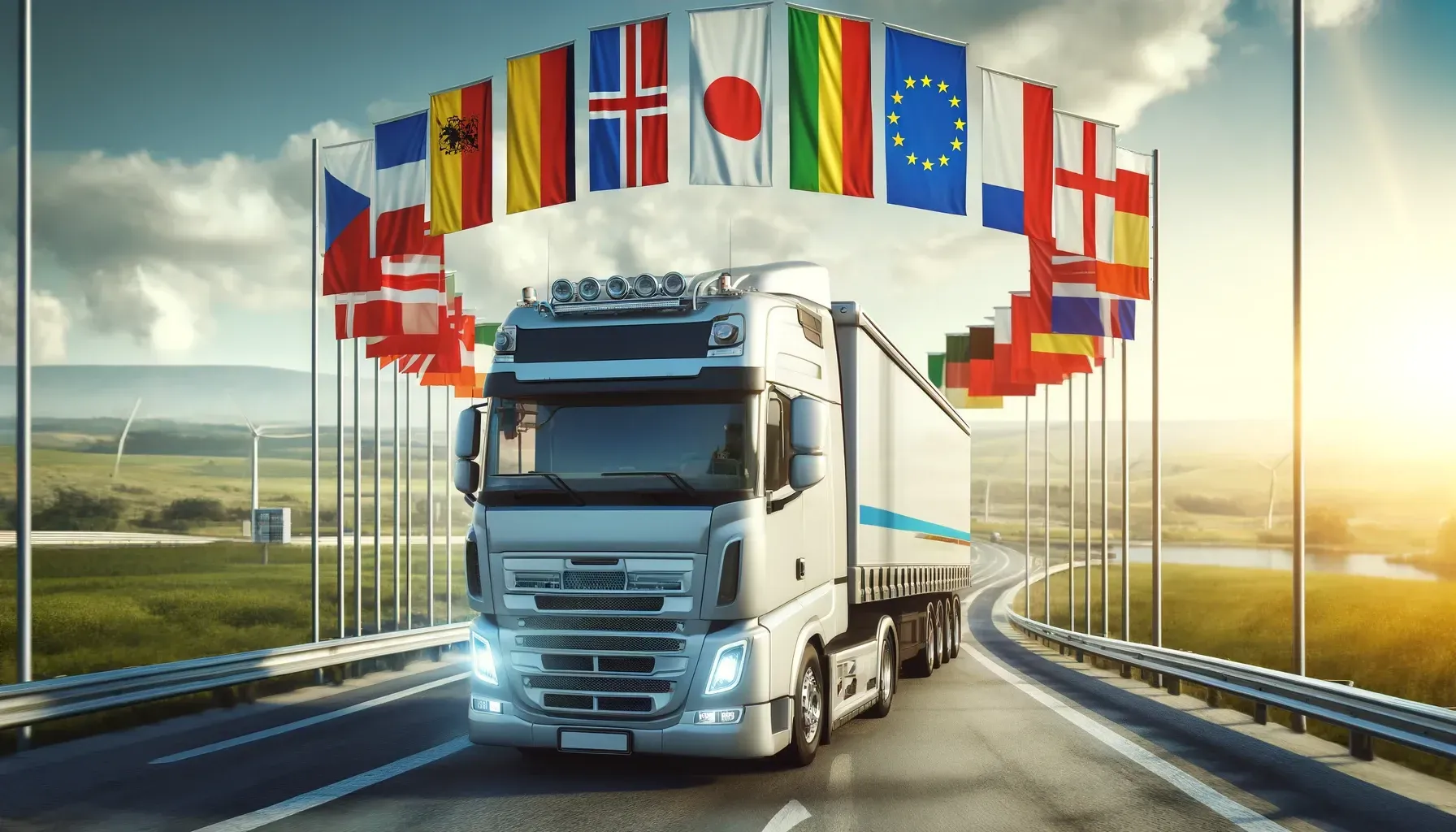 Ciągnik siodłowy Frozex w trasie międzynarodowej po Europie